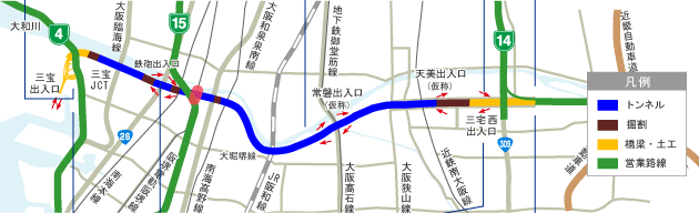 位置図　阪堺電軌阪堺線