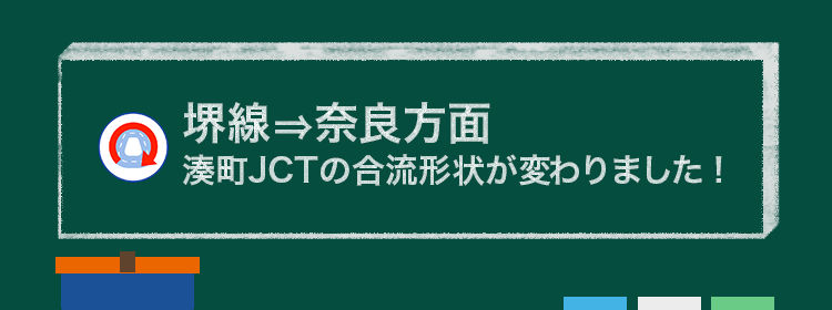 堺線⇒奈良方面　湊町JCTの合流形状が変わりました！