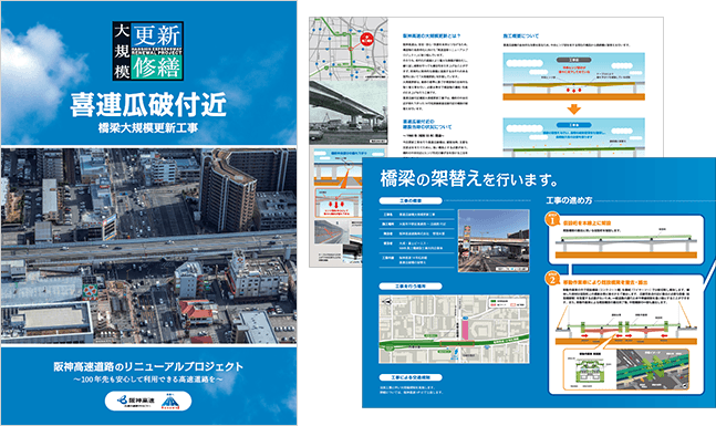 喜連瓜破付近 橋梁大規模更新工事パンフレット